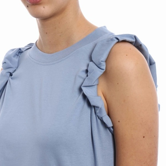 Victoria Beckham Ruched Ruffle Sleeve Jersey Top - Picture 6 of 9